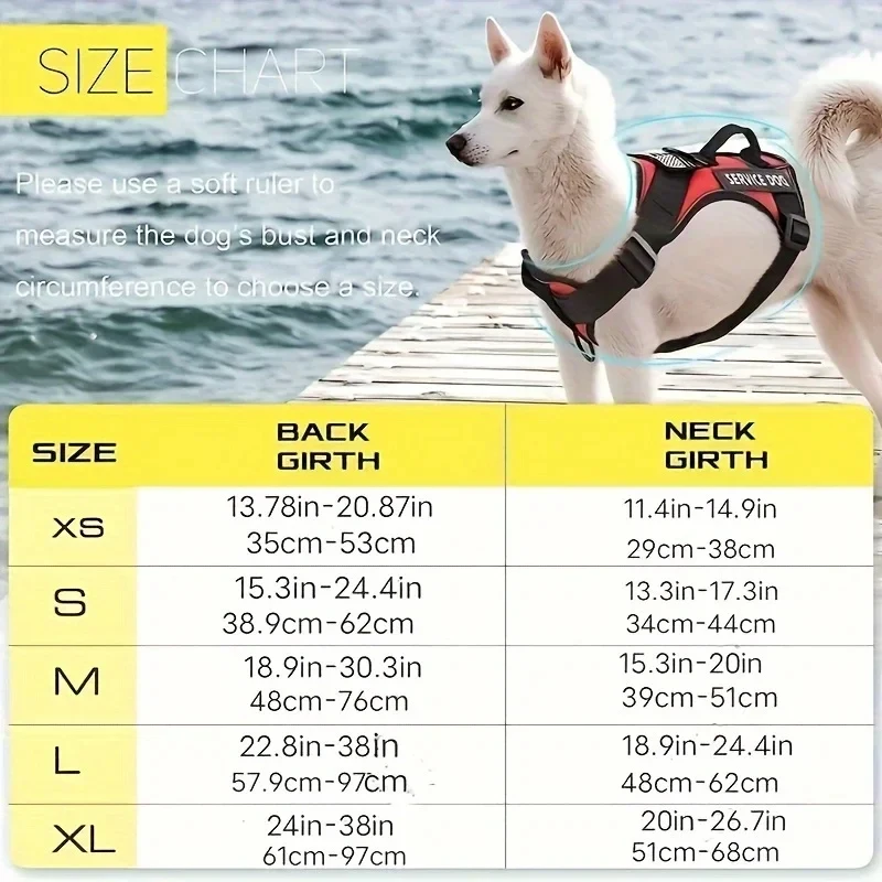 Anti-Pull Tactical Dog Harness Reflective Heavy Duty Military Vest for Medium Large Dogs