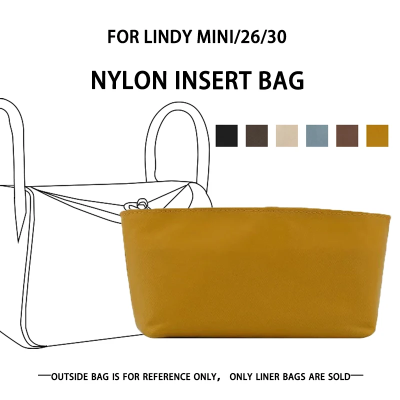 Multi-color Nylon Bag Liner Waterproof Makeup Bag For Lindy mini 26 30 Handbag Organizer Insert Travel Cosmetic Bag Shapers