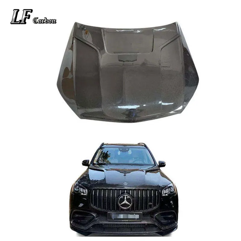 For 2021+ Mercedes-Benz GLS Carbon Fiber Hood Cover with Dry Engine New Condition Includes Screws