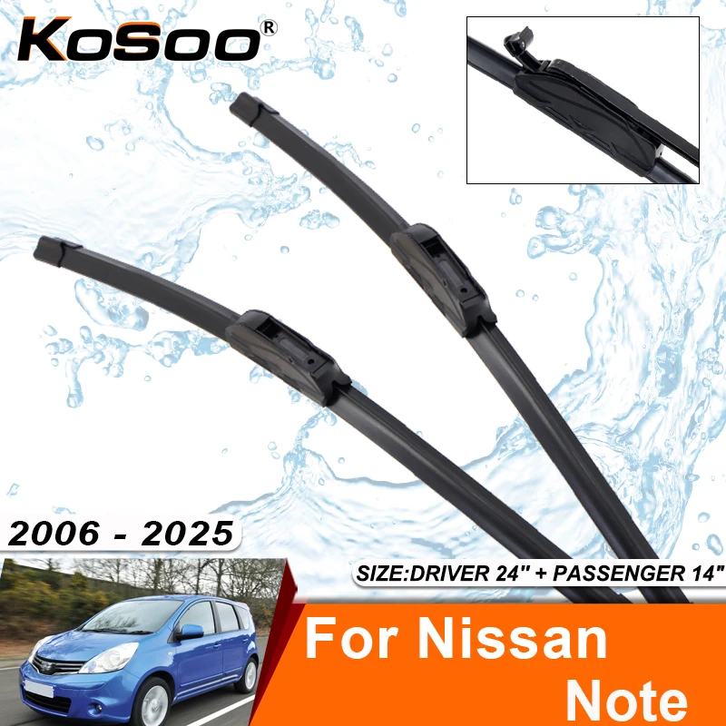 Car Wiper Blade For Nissan Note E11 E12 2006-2025 Windshield Rubber Refill Front Window Wiper Accessorie