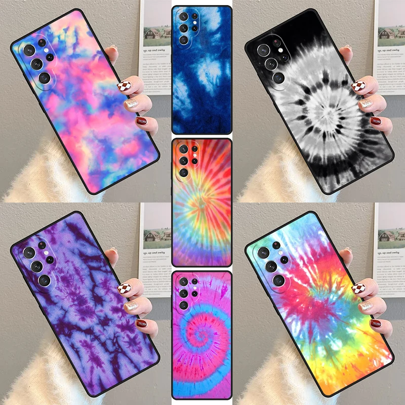 Tie Dye Trippy Phone Case For Samsung Galaxy S23 S21 S20 FE S24 S22 Ultra Note20 S10 S9 S8 Plus Silicone Cover