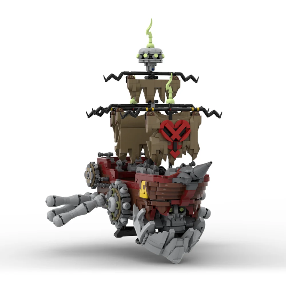 BuildMoc Kingdomed Heart Pirate Ship Heartless Building Block Set Ideas Boat Model Toys for Children Gifts (2487 PCS)