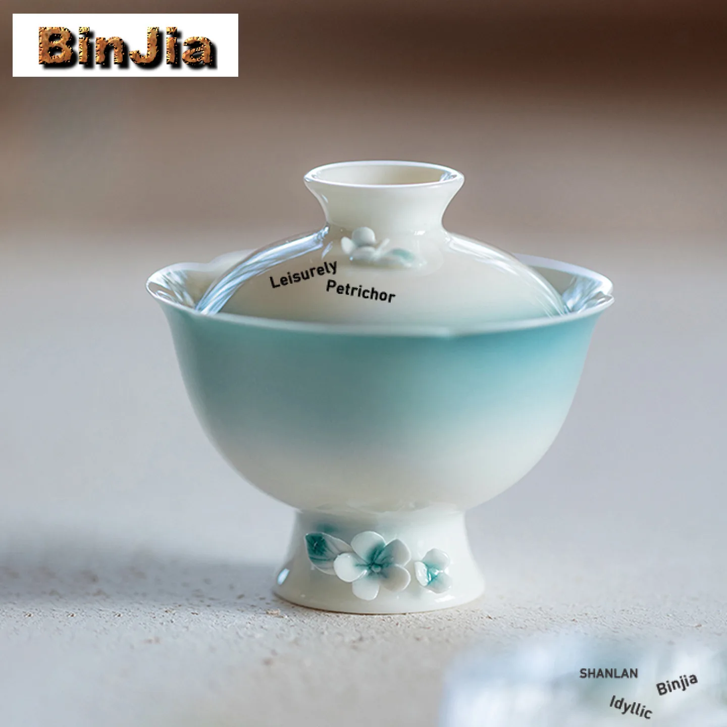 

100 мл тканевый цветок ручной работы с тонким корпусом Gaiwan, винтажная чайная вареница, чайная чаша с крышкой, комплект чайника, крышка, чаша, горшок, подшипник, ремесло