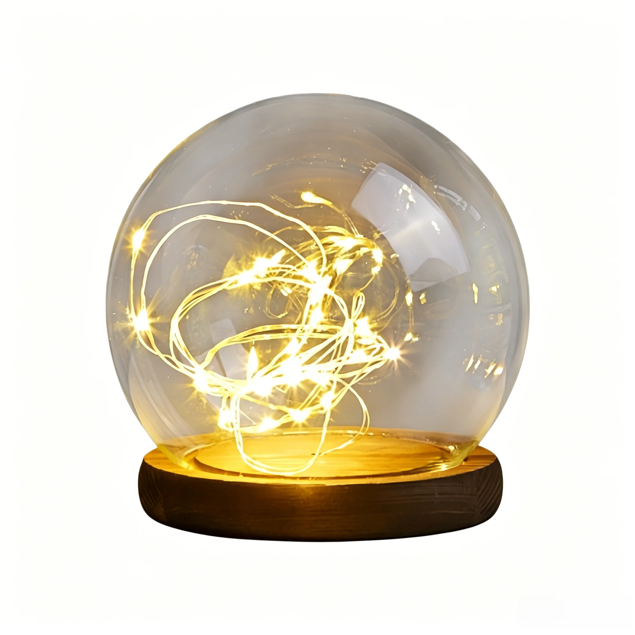 15cm Glass Display Dome Solid Wood Base High Borosilicate Glass Cover for DIY Preserved Flower Handmade Gift Jewelry storage