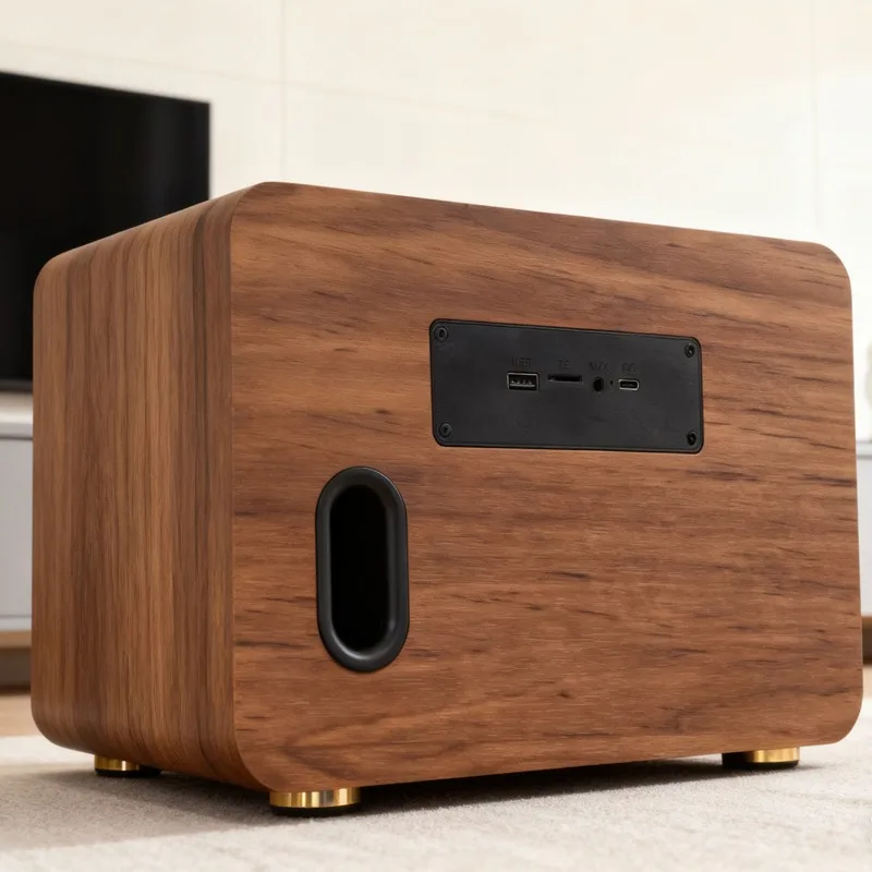 Retro Wooden Wireless Bluetooth Speaker Portable High Quality Sound Bass Smart Speaker