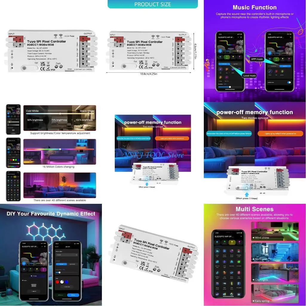 

L8RC Small Home Lighting Module Presets Scene Memory Plastic Housing Control