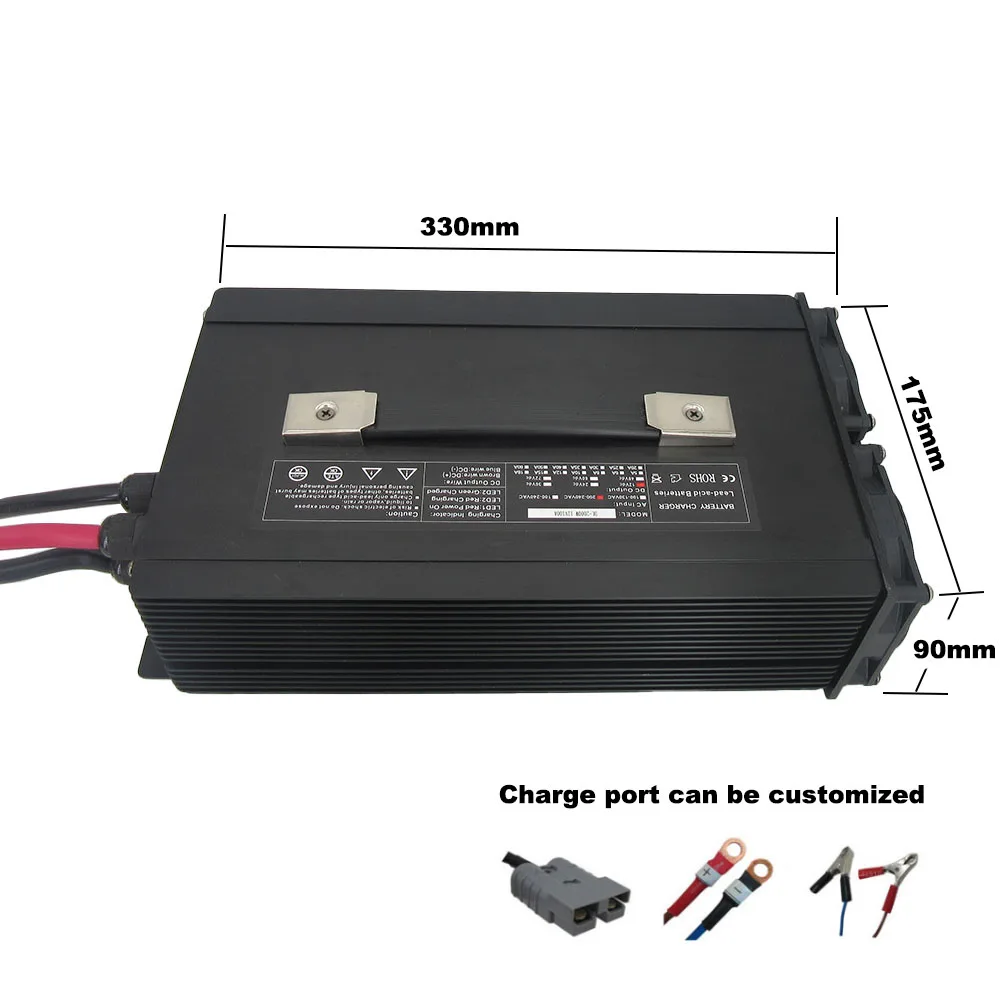 36V 50A Lithium Lifepo4 Lead Acid Fast Charger 10S 42V Li-ion 12S 43.8V LFP 36 Volt AGV Golf Cart Forklift Battery Chargers