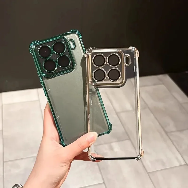 ل Xiaomi Mi 15T 15 T 15tPro Pro Mi15T سيليكون الغطاء الخلفي أربعة زوايا المضادة للصدمات تصفيح واضح عدسة حماية فليم كابا