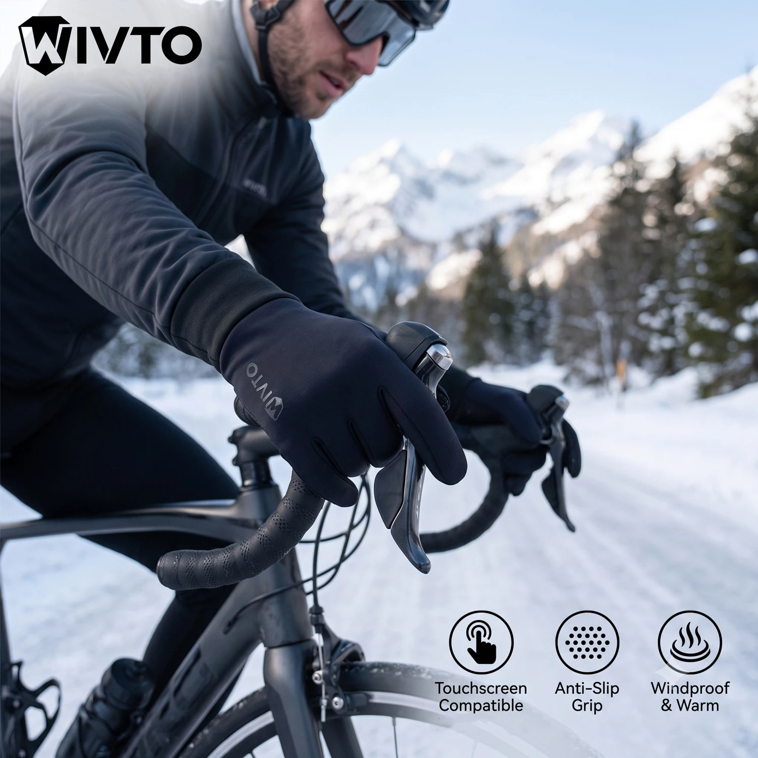 Unisex Winter Warme Winddichte Touchscreen-Handschuhe für Männer und Frauen Outdoor-Sport Wandern Laufen Radfahren Skifahren Handschuhe – Detail 4