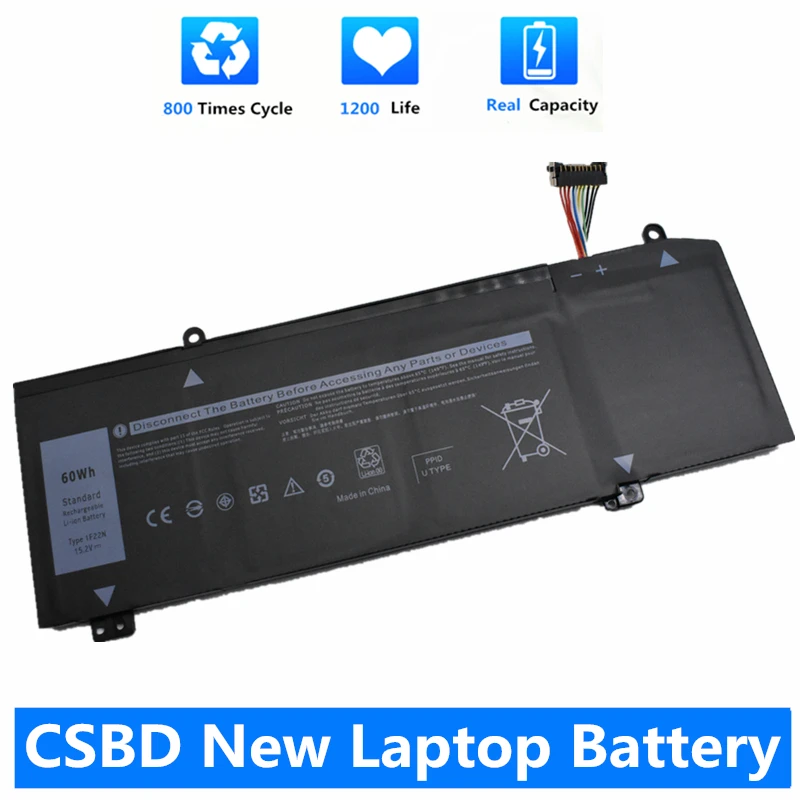 1F22N XRGXX Laptop Battery For Dell 2018 Orion M15 M17 R1 P82F P40E P79F P37E Inspiron G5 5590 G7 7590 7790