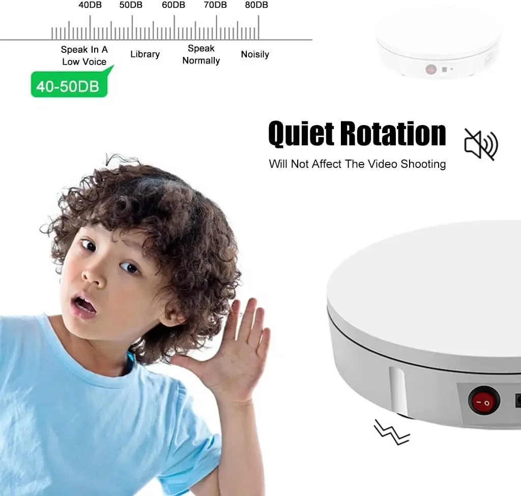22CM Motorized Rotating Display Stand 360° Electric Turntable, Load for Display Heavy Duty Product,Black image 4
