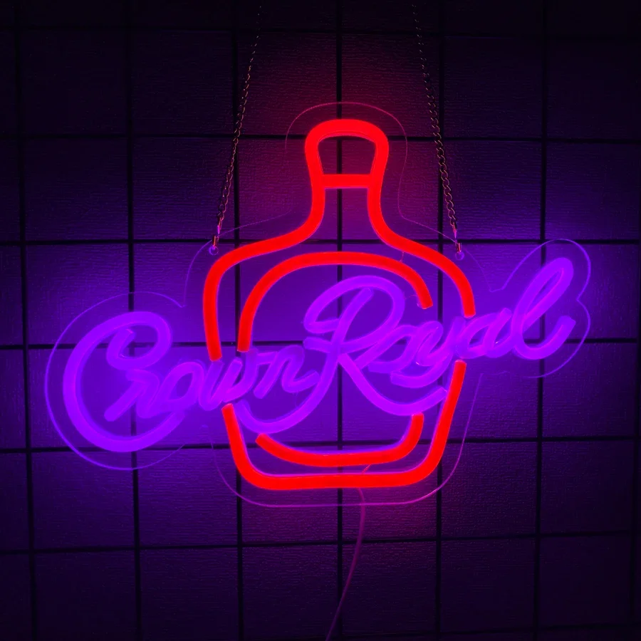 Jameson/Maker Mark/Crown Canadian Whiskey Signs for Man Cave Pub Bistro Party Decor Buffalo Whiskey Neon Sign for Wall Decor, view 4
