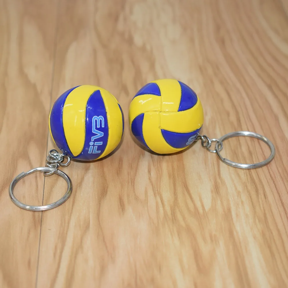 PVC Voleibol Chaveiro para Homens e Mulheres, Mini Bola, Desenhos Animados Criativos, Esportes Chaveiro, Bola de Praia, Lembrança, Saco Pingente, Ventilador