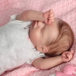 45cm Newborn Baby Full Body Vinyl Rosalie Lifelike Baby Multiple Layers Painted 3D Skin with Visible Veins Collectible Art Dolls