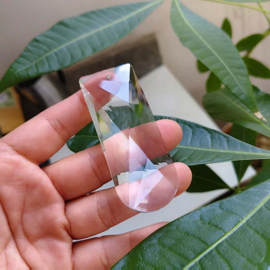 Camal 10PCS 76mm Faceted Glass Crystal Long Pendants Prisms Suncatcher Chandelier Lighting Parts Wedding Home Curtain Decor DIY