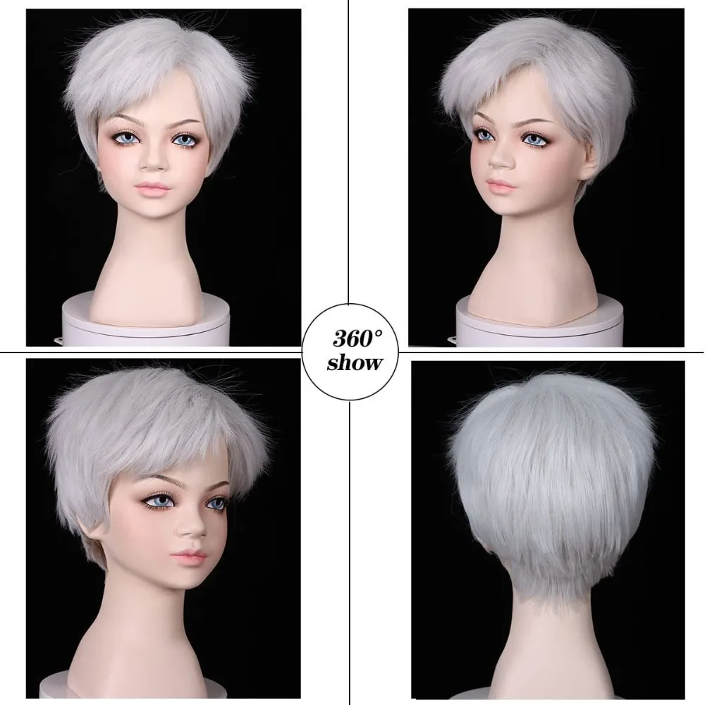 Peruka Dziadka Cos Kostium Przebranie na Scenę Stary Profesor Strój Nakrycie Głowy Broda Fajka i Okulary Akcesoria Imprezowe Rekwizyt