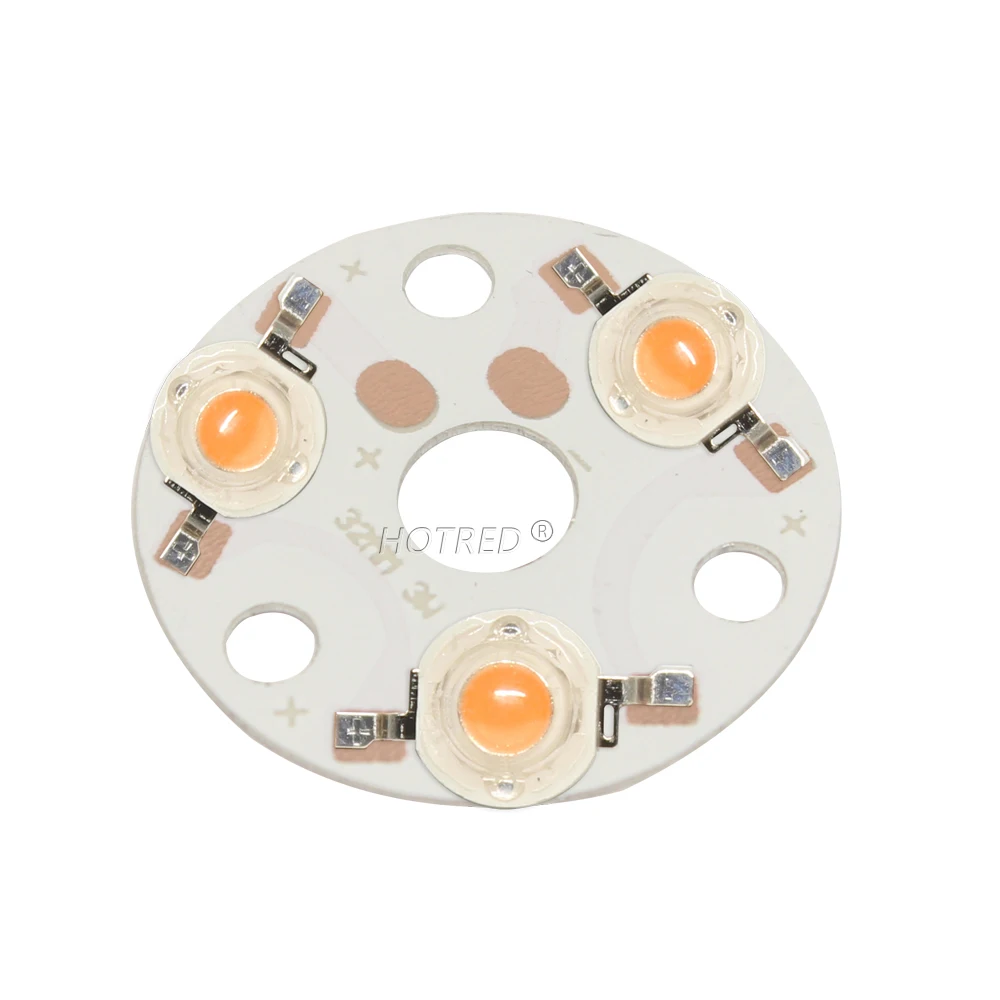 10 pz 3W 3x1w 3 x3w9w LED Chip rotondo piastra di Base in alluminio dissipatore di calore installare 1W diodi spettro completo caldo freddo bianco