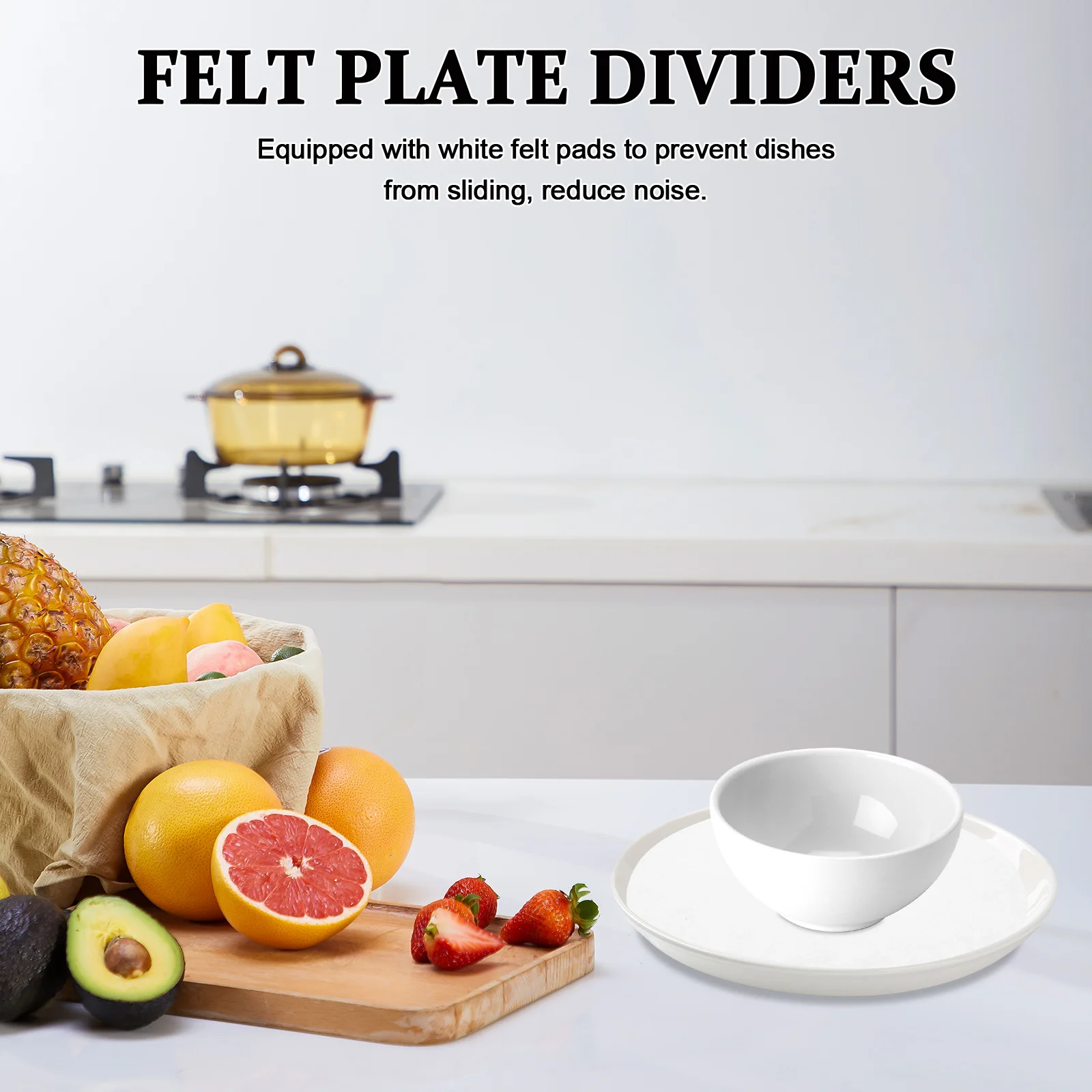 

50Pcs Round Felt Dish Mats Noise Reduction Plate Dividers for Kitchen Storage Organizer Dishware Storage Felt Plate Dividers