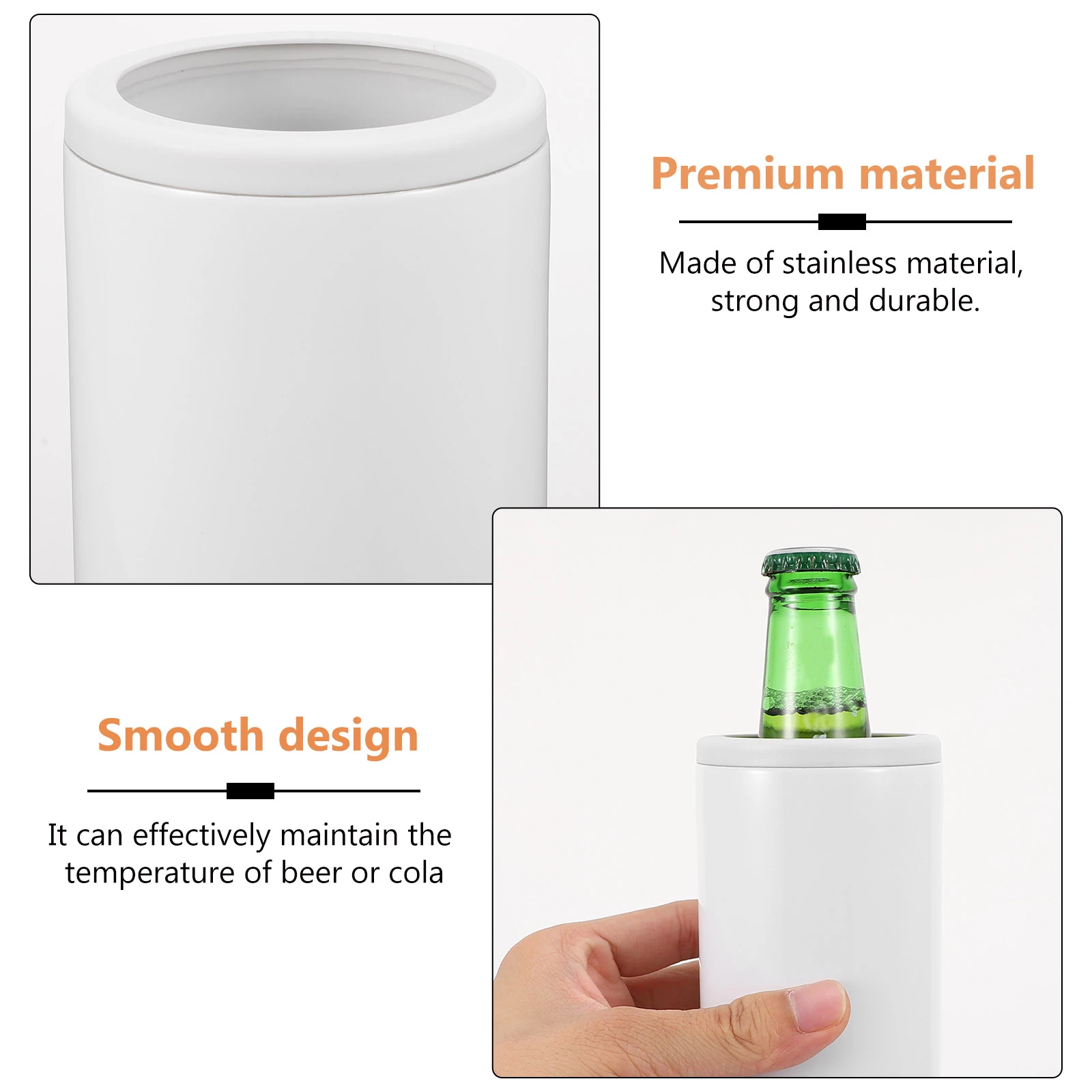 

Stainless Steel Beer Bottle Cover Insulator for Cold Hot Drinks Non Slip Bottom Easy Clean Reusable Fits All Sizes Glass