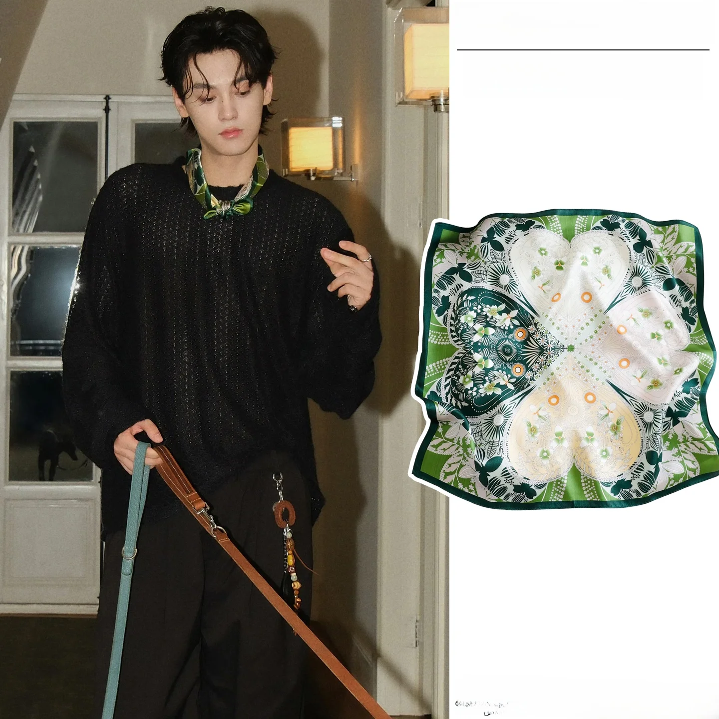 lenco-de-seda-tianxuning-verde-com-estampa-floral-superficie-de-cetim-pequ-e-quad-estilo-retro-acorio-de-moda-d
