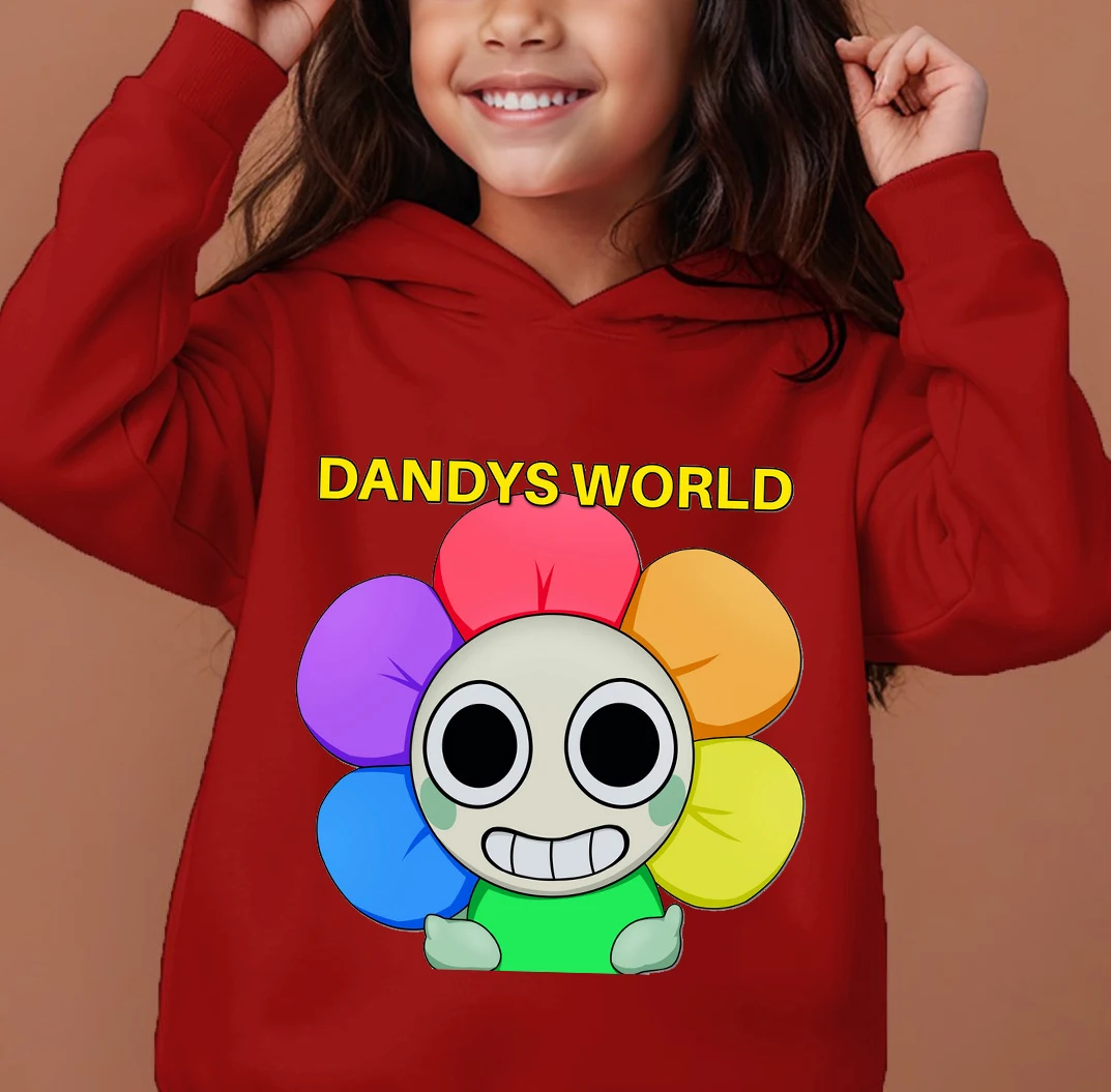 Hot Sales Dandy's World Clothes Kids Game Dandys World Hoodie Boys Long Sleeve Sweatshirt Girls Casual Cartoon Dandy Hooded Tops