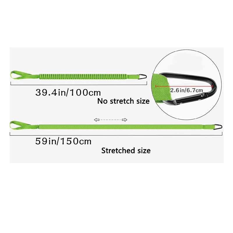 1PC Elastic Kayak Paddle Leash Adjustable With Safety Hook Fishing Rod Pole Coiled Lanyard Cord Tie Rope Rowing Boat Accessories