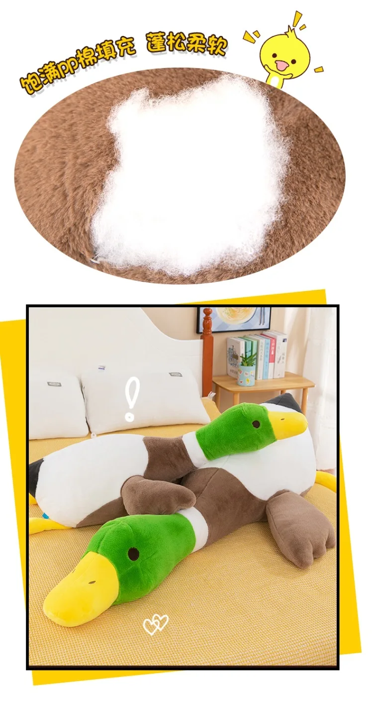 70-115 cm Kawaii Riesige Ente Plüschtier Nette Große Gans Stofftier Weiche Puppe Sofa Schlafkissen Kinder Nettes Geschenk Zimmer Dekor – Detail 14
