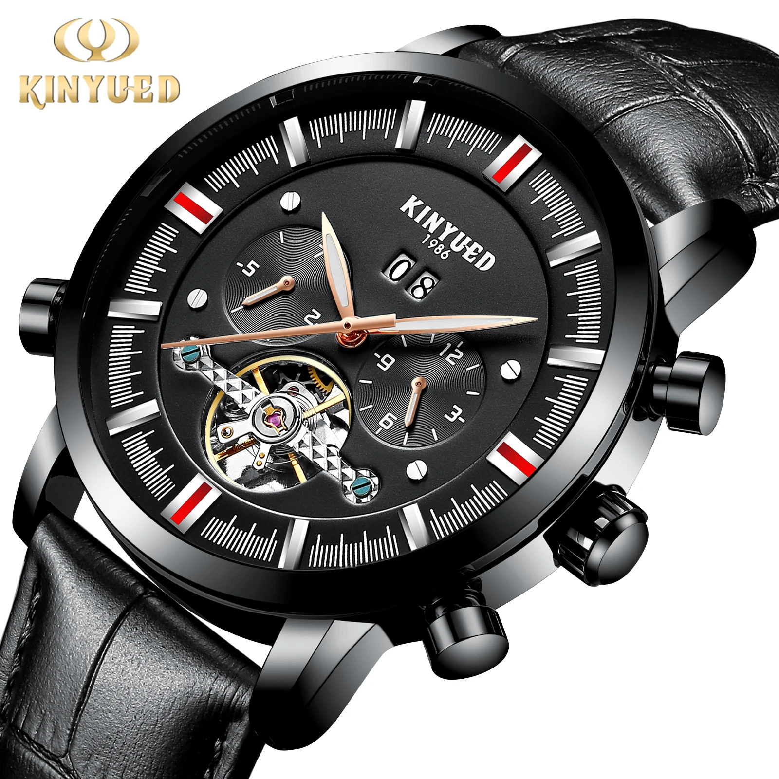 

KINYUED Mechanical Watch Calendar Week Month Men's Watch Fully Automatic Mechanical Watch Men's Watch J133-4
