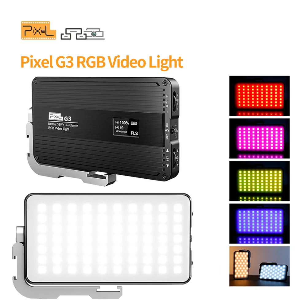 

Pixel G3 RGB LED Video Light Pocket Dimmable 2600K-10000K LED Fill Light for DSLR Camera Photography