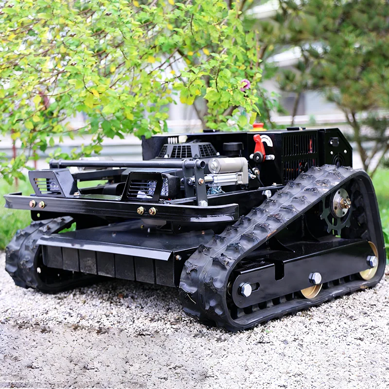 

Customized orchard track remote control lawn mower, low body, inter row weeding without touching fruit trees or damaging roots