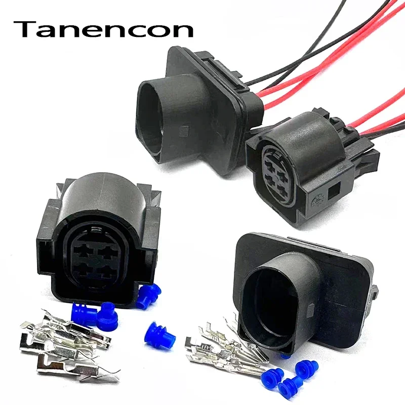 

1 Set 4 Pin 1H0973734 Automobile Headlight Wire Harness Socket For VW Car Male Female Docking Cable Connector