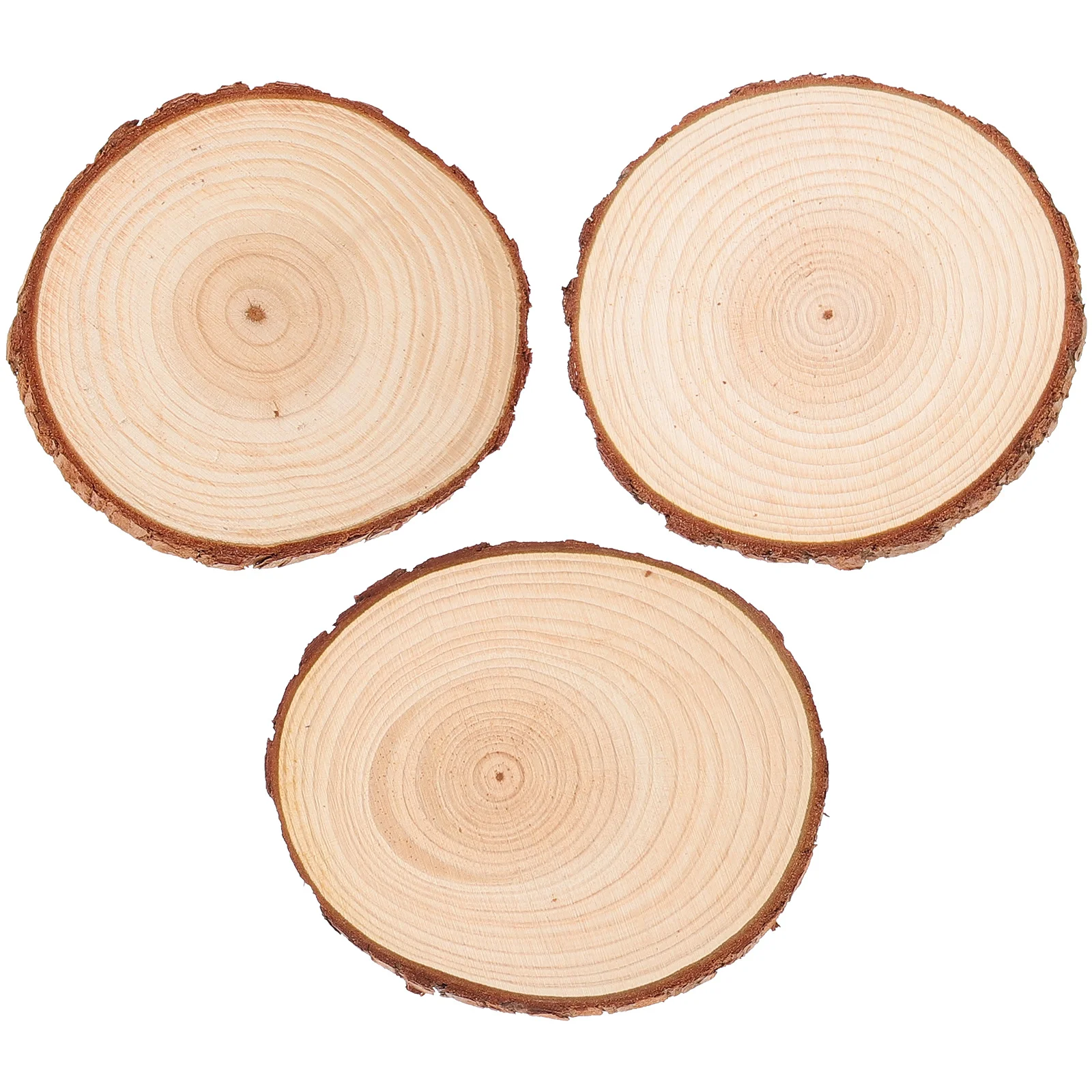 

3Pcs Natural Round Wooden Boards Fine Polished DIY Painting Hanging Decoration for Birthday Wedding Party Christmas Background