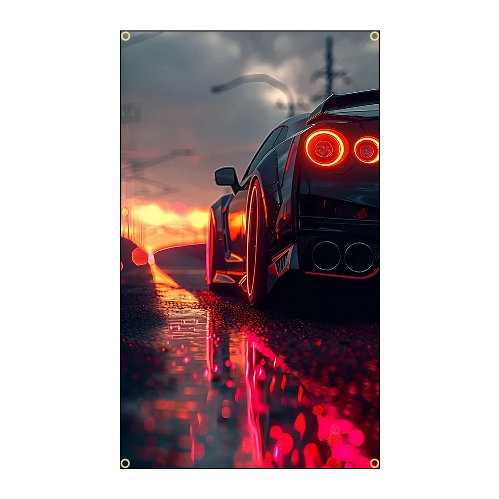 90x150 سنتيمتر 3X5FT بارد JDM سيارة أعلام البوليستر المطبوعة سباق السيارات راية للديكور
