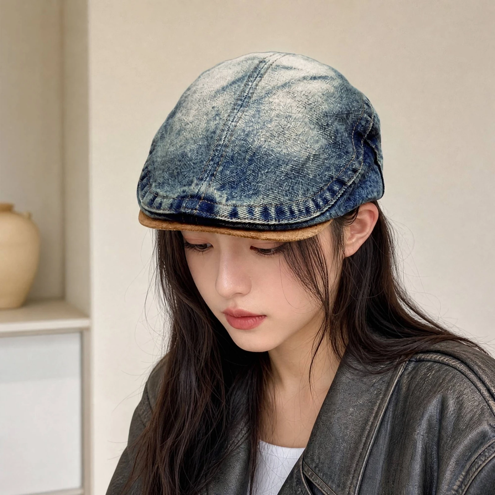 Flat-Top Women's Forward Cap Comfortable Short-Brim Women's Cap Hat Stylish Casual for Autumn Wear, Outdoor Walks