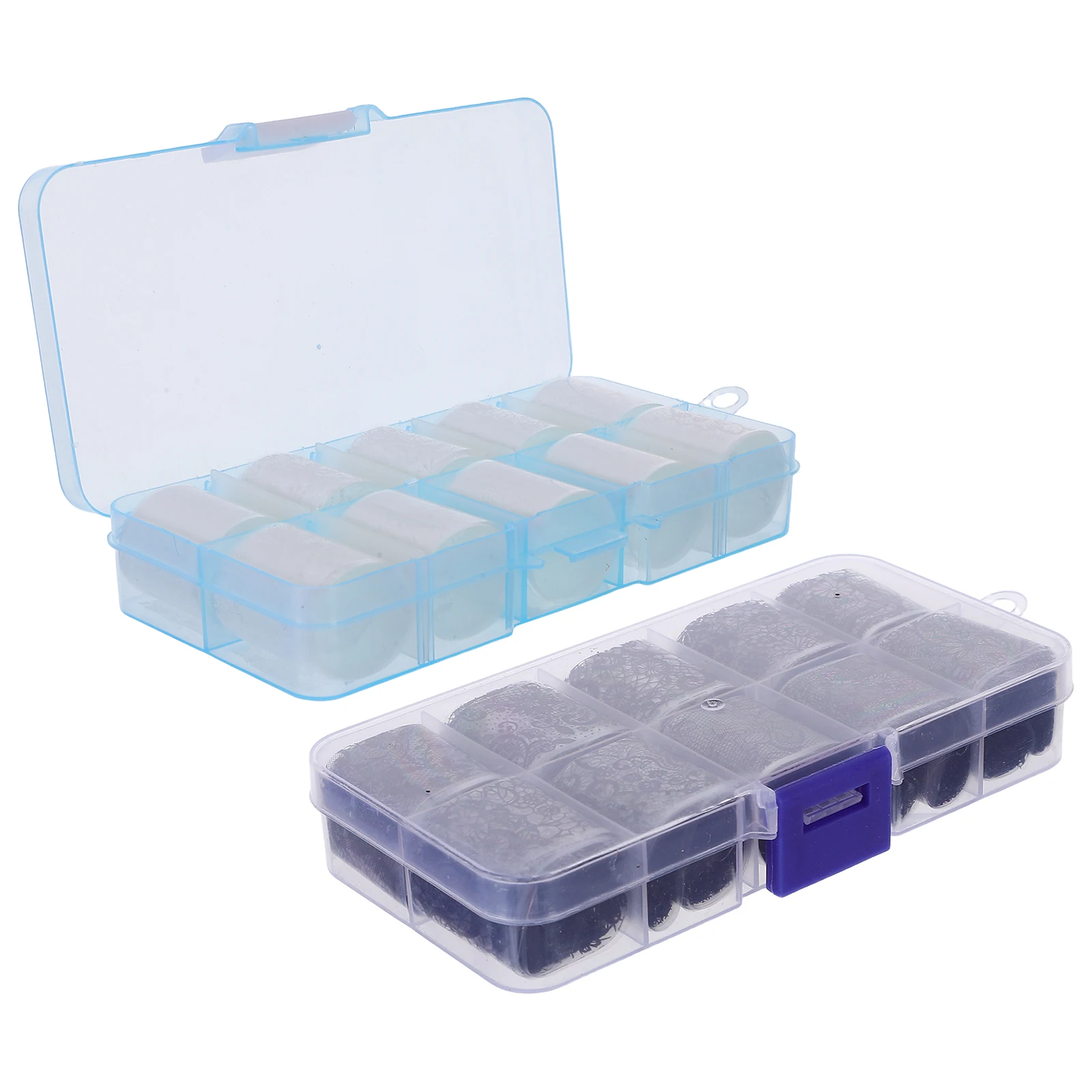 

20 Rolls Lace Nail Stickers DIY Manicure Decals Black Friendly Material Storage Box Fine Workmanship