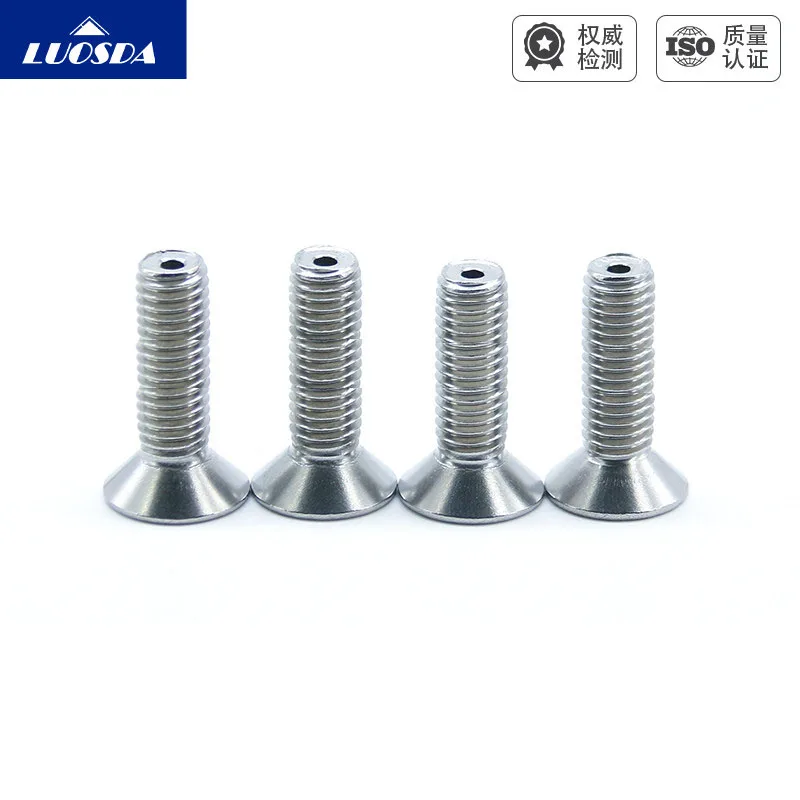 304 Stainless Steel Countersunk Hex Socket Vacuum Vent Screws Through Hole Bolts Threaded Fasteners M3 M4 M5