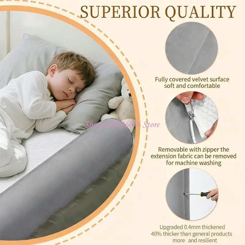 R6FD Breath Fill Bed Fence For juvenile Children Space Efficient Design Including Storage Bag For Travels