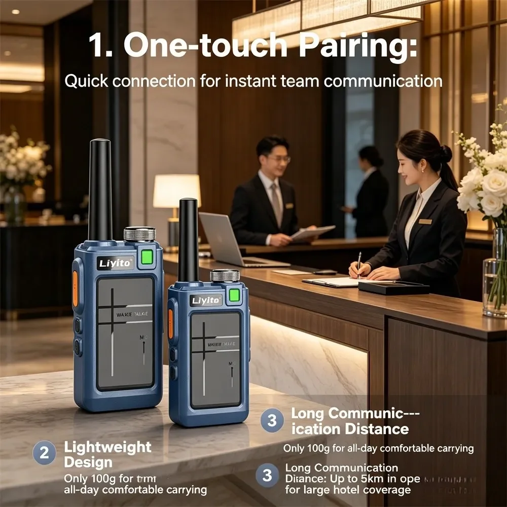 2-個ミニトランシーバー-10-キロ大容量バッテリー長時間待機時間双方向ラジオ家族キャンプハイキング旅行日常使用