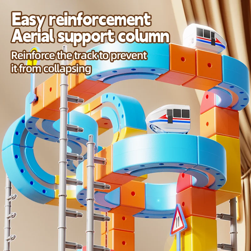 JCMO 어린이 매직 트랙 기차 전기 조립식 블록 자석 레일 자동차 미로 교육용 장난감 어린이 선물 신제품