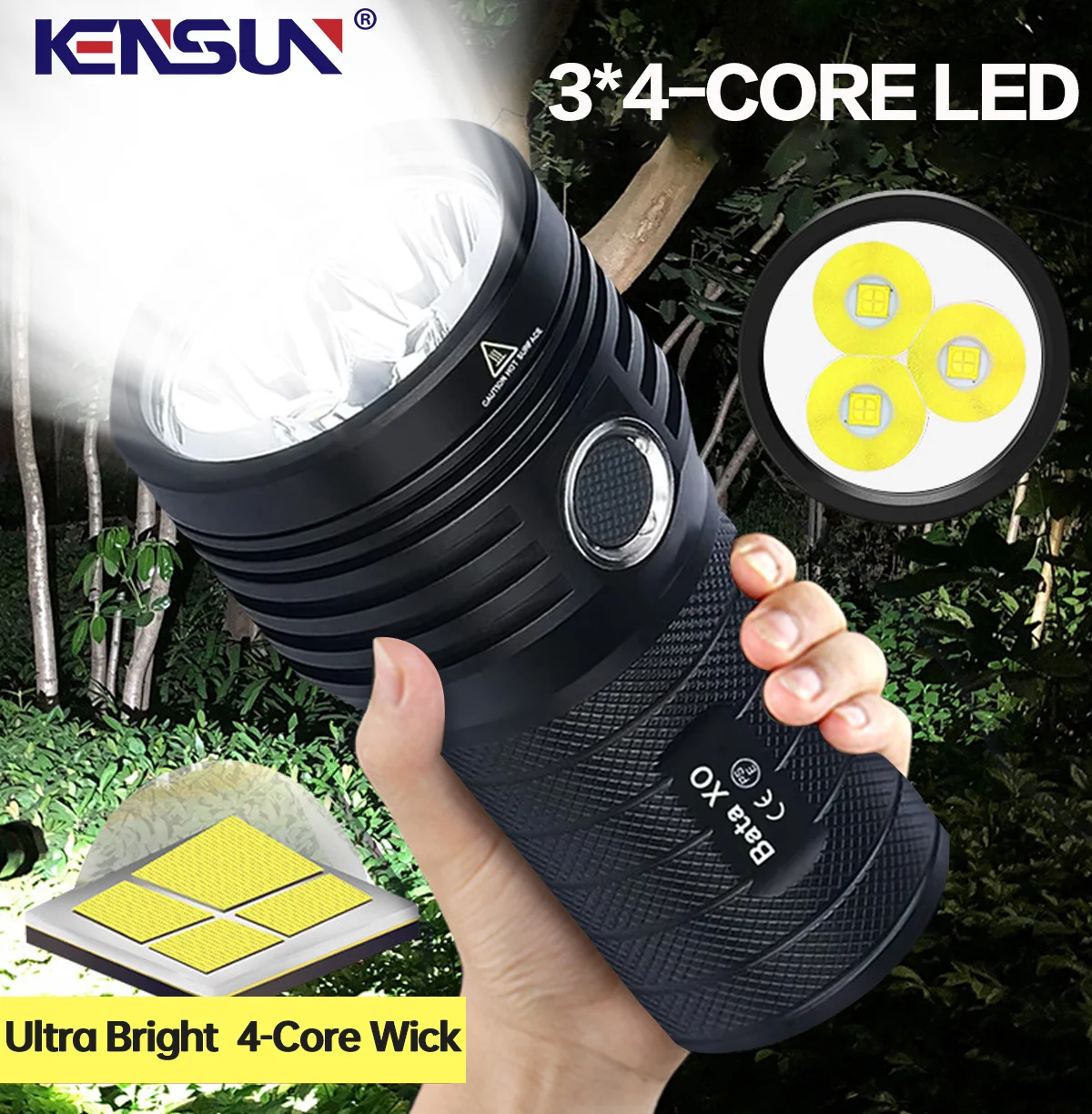 

Powerful 3LED Flashlight High Lumen Usb Rechargeable Tactical Torch Safety Lock Hand Lantern for Camping Hiking Fishing