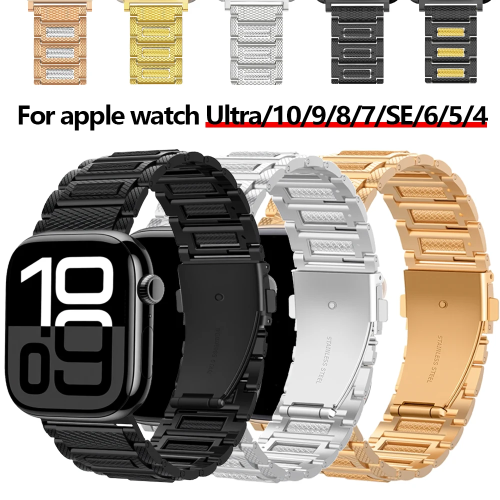 

Apple Stainless Steel Band for Apple 9/8/7 38/40/41/42/44/45/46/49mm Apple Metal Bands iWatch Ultra Series 4 5 6 SE10