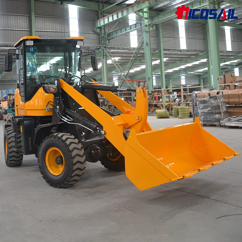 حفارة جرافة صغيرة جديدة تمامًا مع محرك 4 × 4 مرفق دلو تحميل بمقياس 1 طن - أفضل بيع لودر حفار صغير في الصين