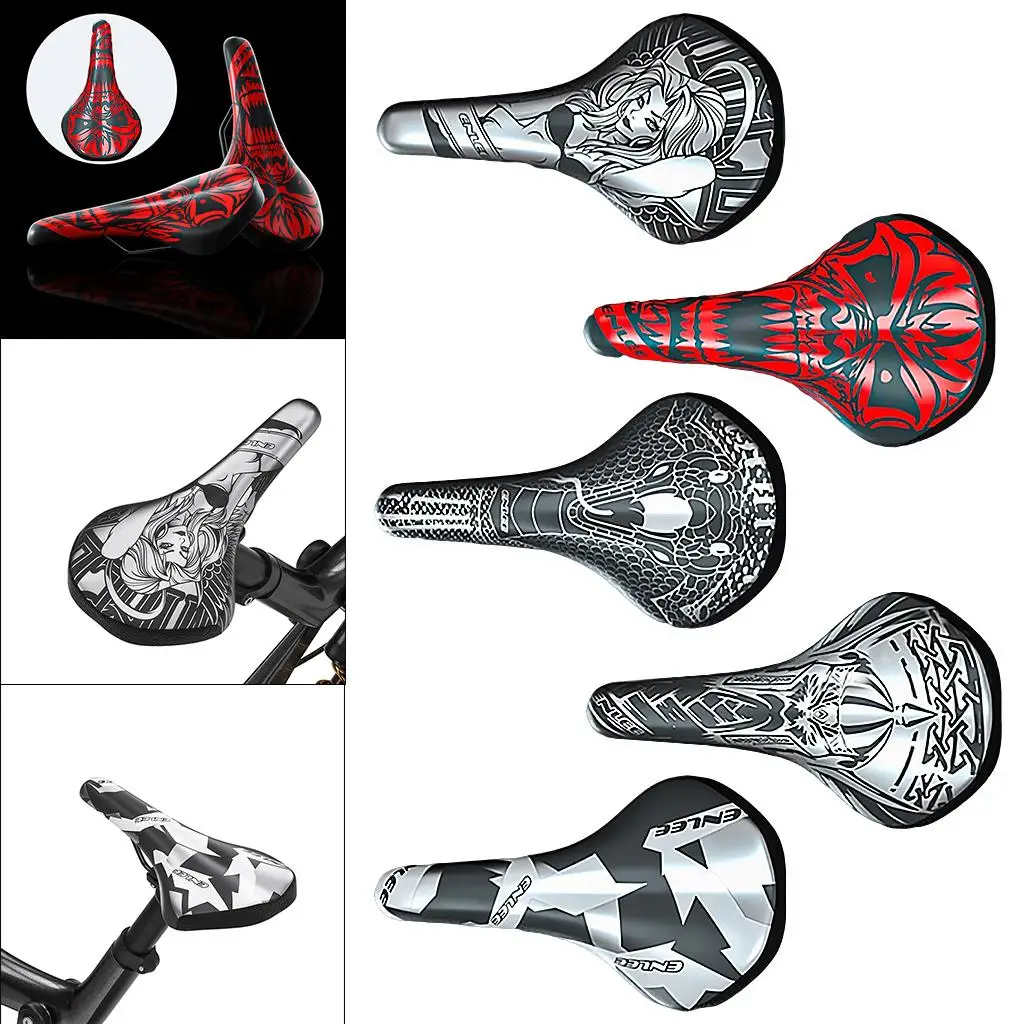 Bike Saddle Seat Shock Absorbing PU Leather for Mountain Bike Men