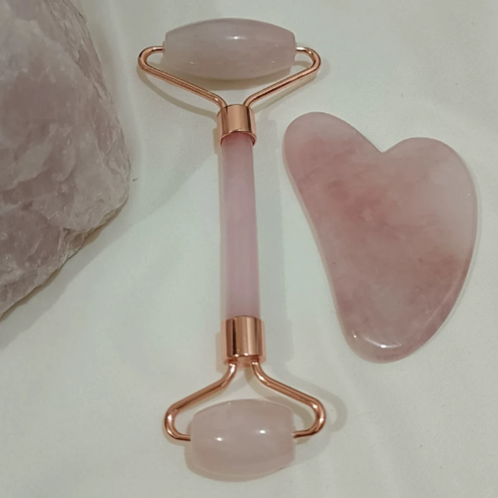 

2-piece Guasha Facial Tools Jade Roller Set Body Face Engrave Massager Reduce Edema Wrinkle Men's Women's Self-care Gifts