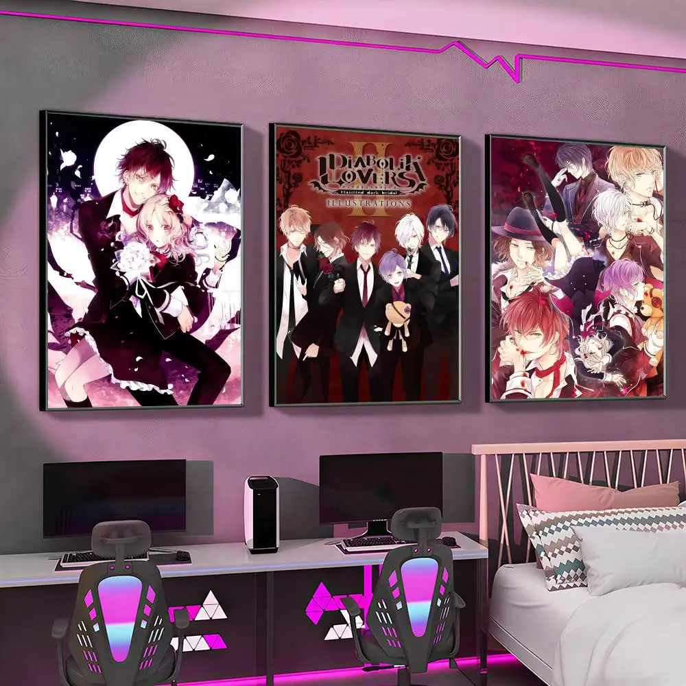 video game D-Diabolik lover Poster Versatile HD Waterproof Wall Art Self-Adhesive Decor for Any Space Ideal Gift