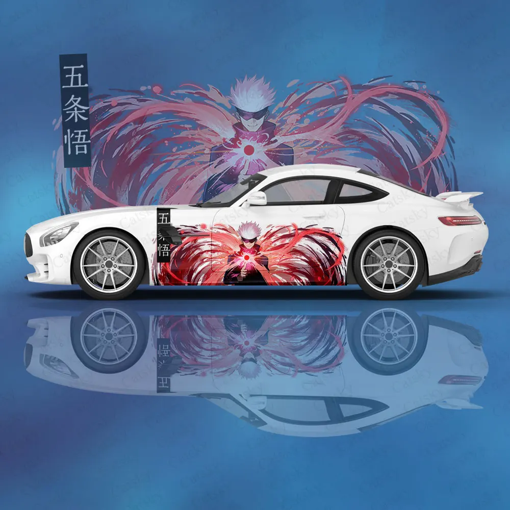 Satoru Gojo anime Car stickers ita car tuning racing vinyl decal wrap side graphics car door sticker side decal sticker