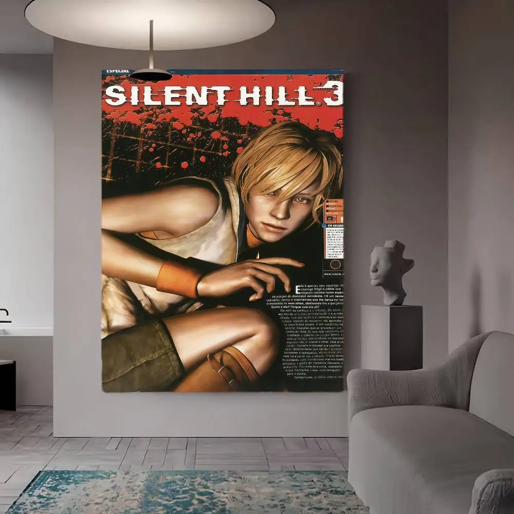 حار كلاسيكي سايلنت هيل 3 لعبة ذاتية اللصق ملصق فني ديكور اللوحة جدار الفن ورق الكرافت الأبيض ديكور المنزل #5