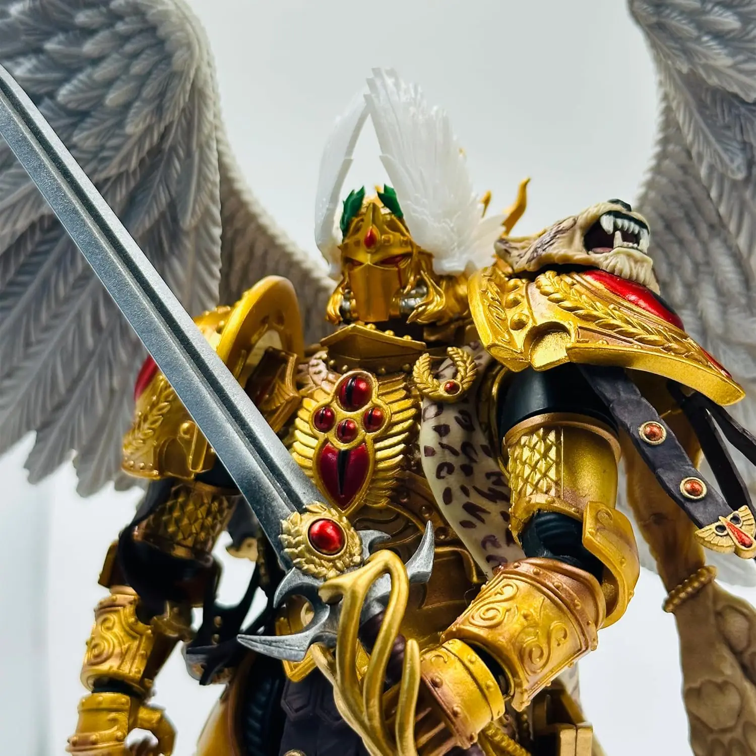 อะไหล่หมวก TOYVERSE JOYTOY 1/18 Warhammer อุปกรณ์เสริม Blood Angels Sanguinius Primarch 2 รุ่น