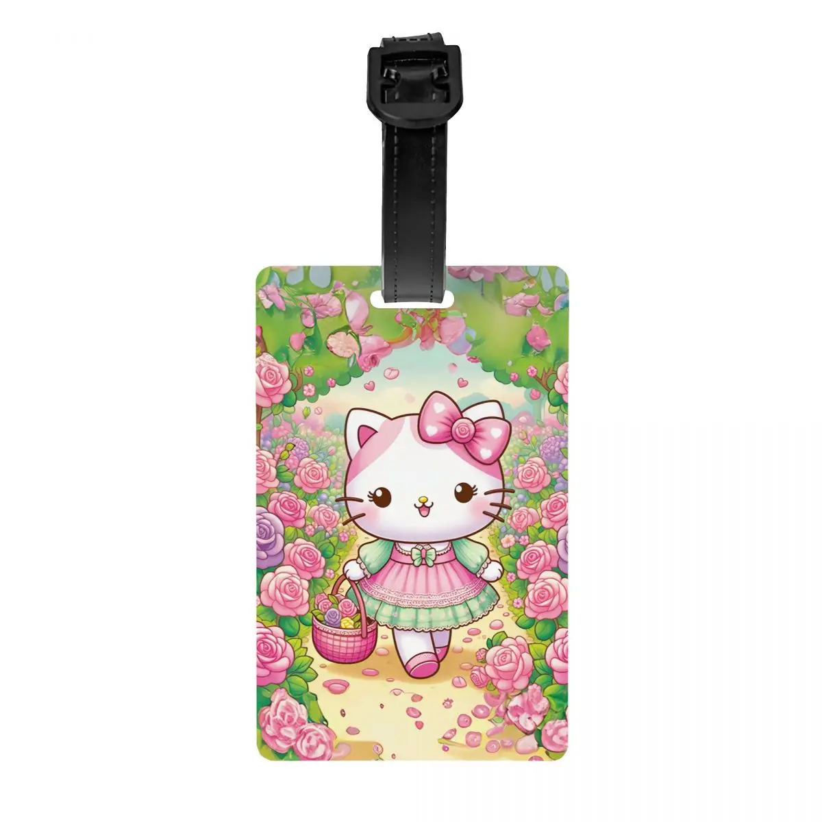 

Custom Cute Cartoon Cat Hello Kitty Luggage Tag Privacy Protection Baggage Tags Travel Bag Labels Suitcase