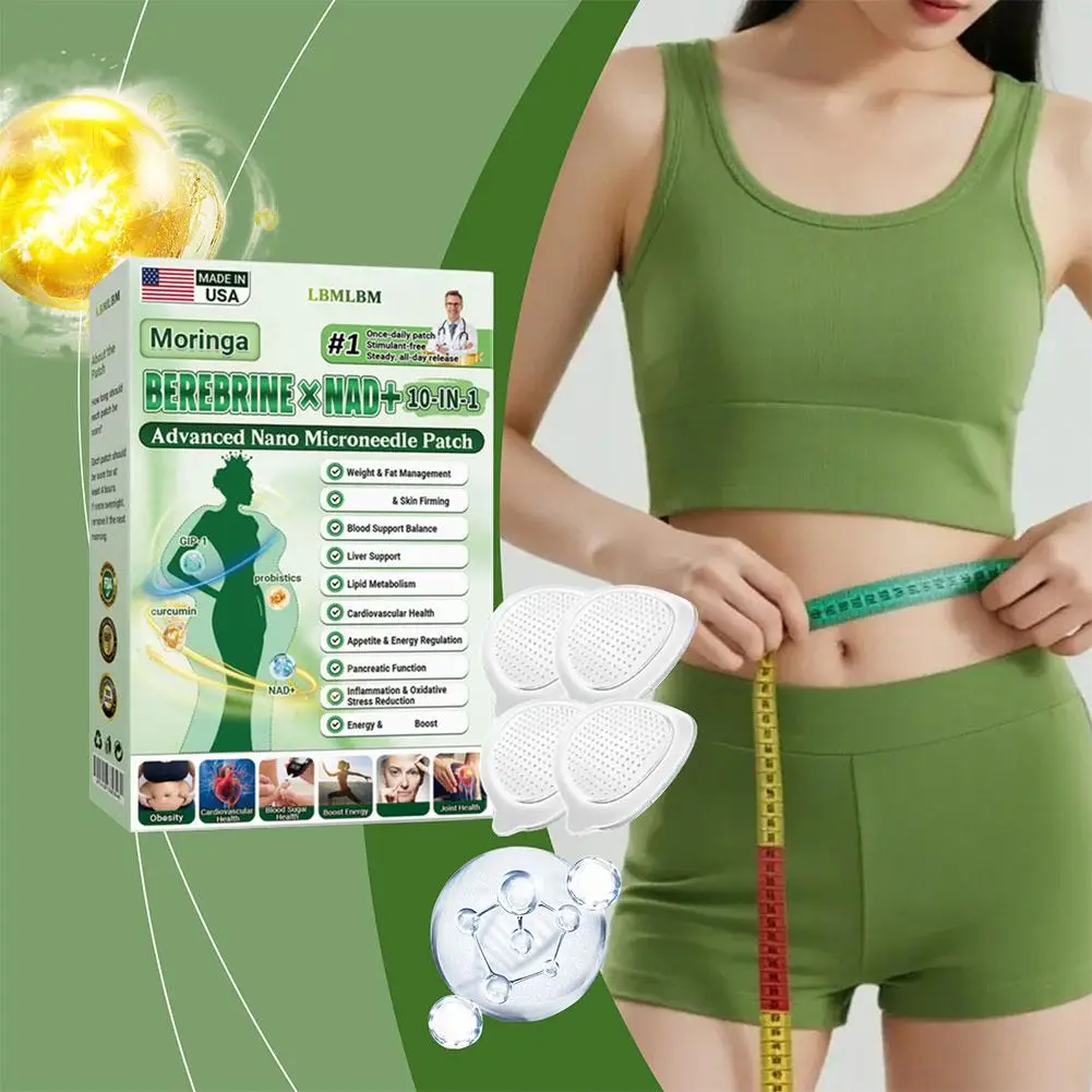 Berberine NAD+ Nano Microneedle Patch ≤0.3mm Painless Firming Lifting Body Slimming Figure Line Shaping Sticker Women Men Daily
